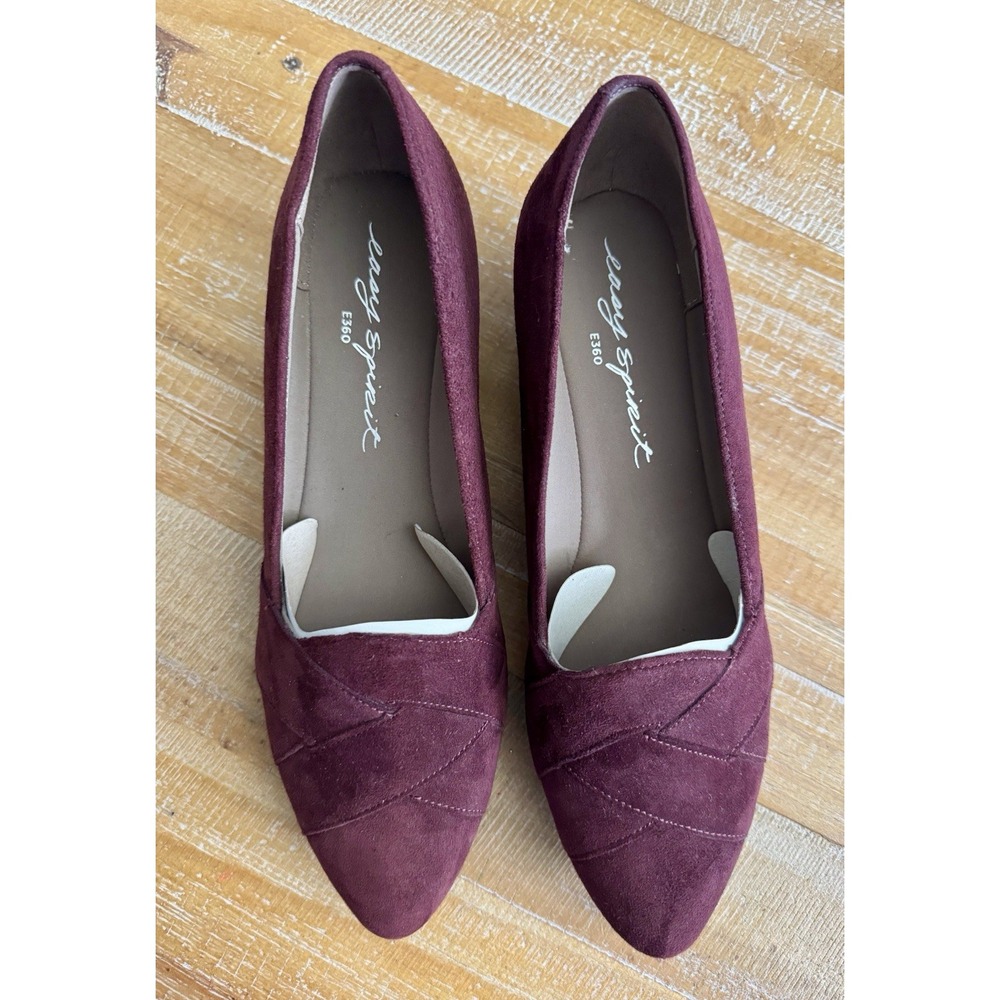 Easy Spirit Women's Arysta Pump, Wedge Wine Burgundy SUEDE‎ 6.5 US (B3)